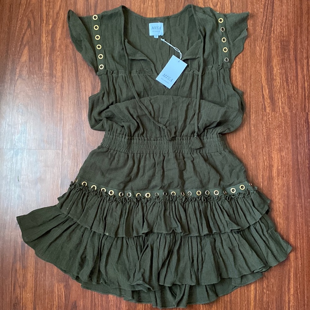 Misa drop waist embellish dress